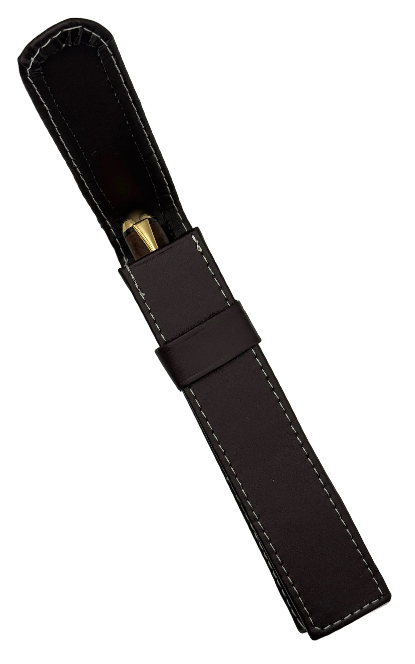 Leatherette Pouch - Brown Single Pen