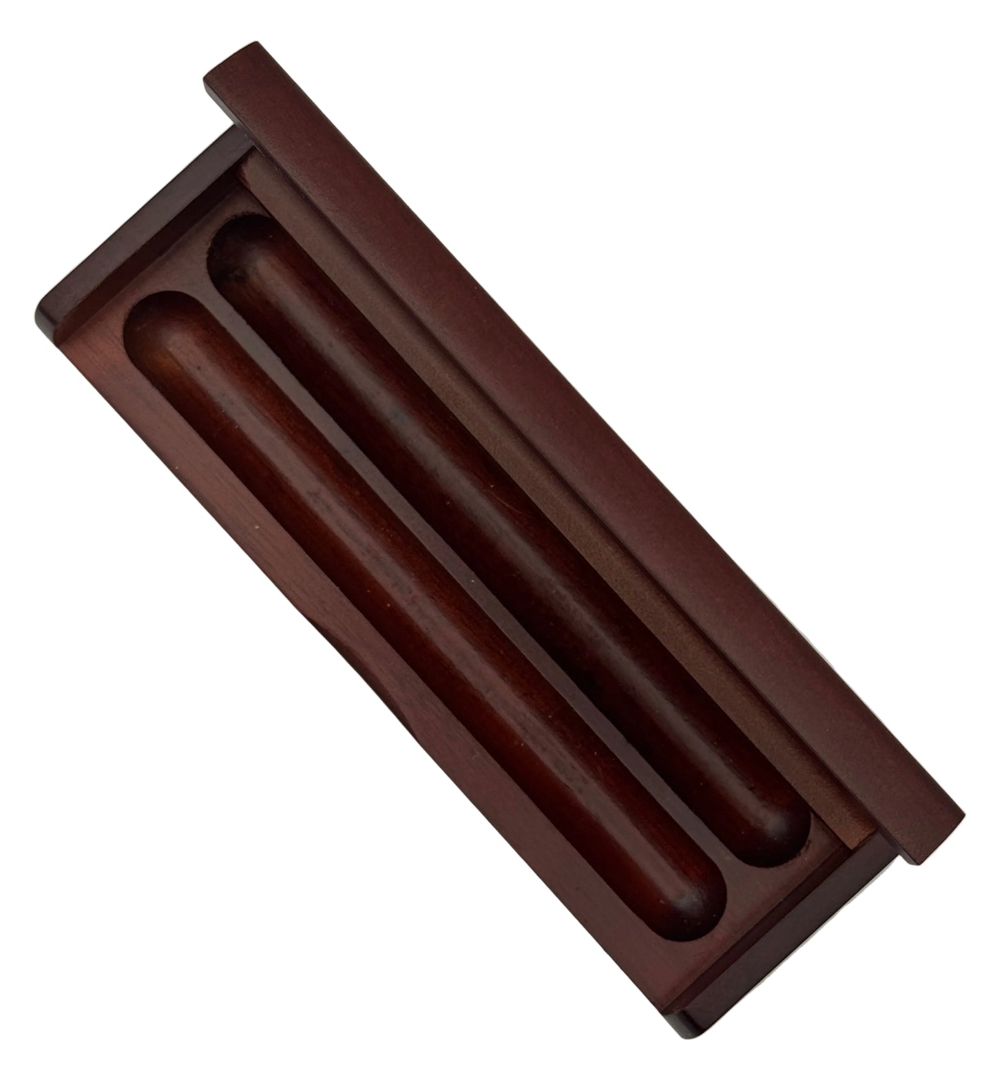 Rosewood Double Pen Case with Latch Closure