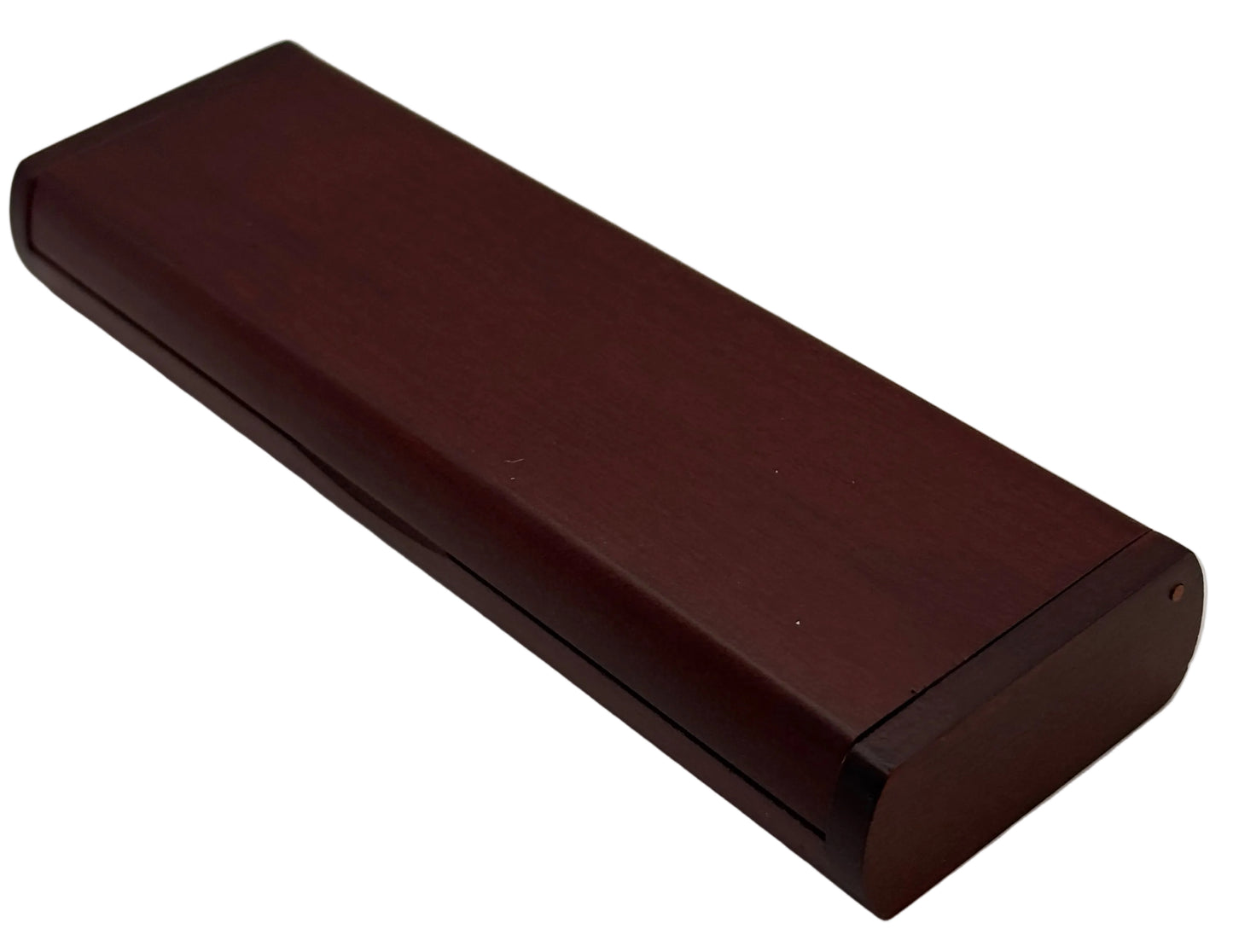 Rosewood Double Pen Case with Latch Closure
