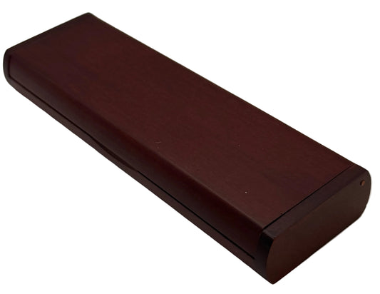 Rosewood Double Pen Case with Latch Closure