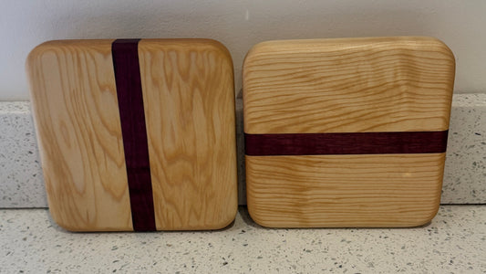 Handcrafted Trivet in Maple and Purple Heart