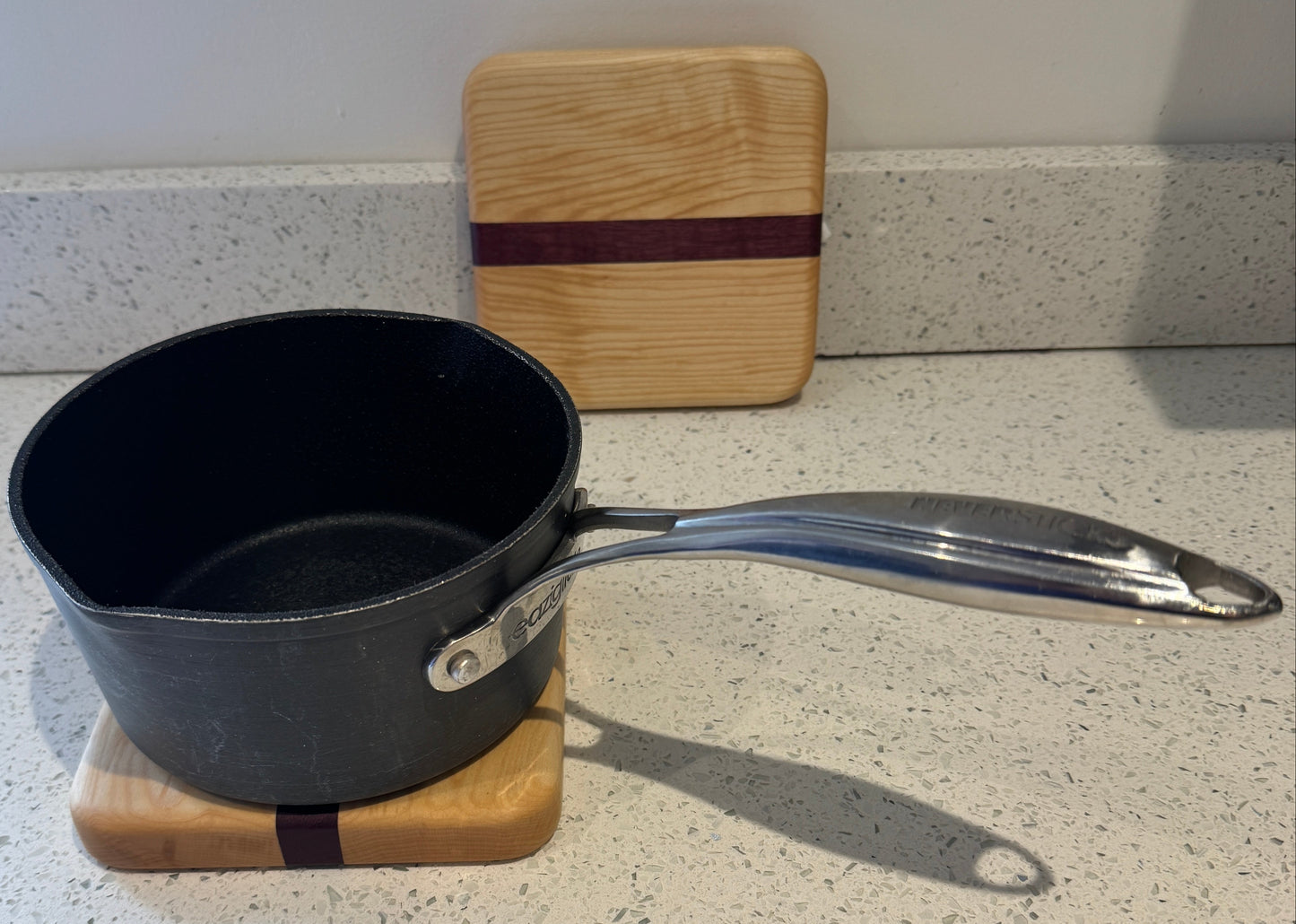 Handcrafted Trivet in Maple and Purple Heart