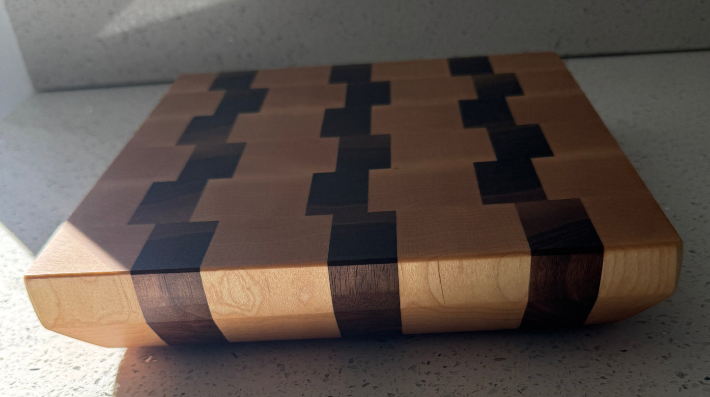 Maple & Walnut End Grain Cutting Board