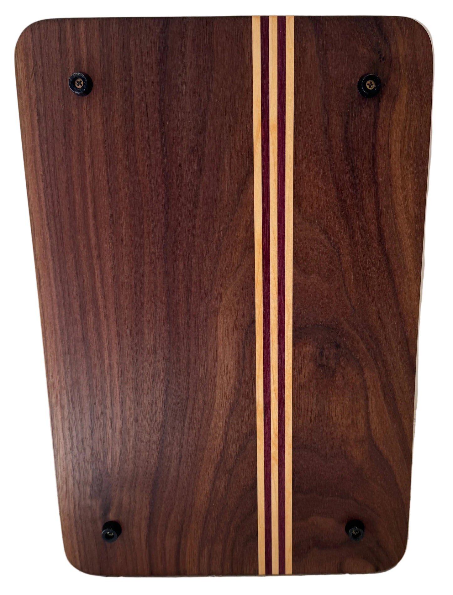 Handcrafted Walnut Chopping/Serving Board with Maple & Purpleheart Accents
