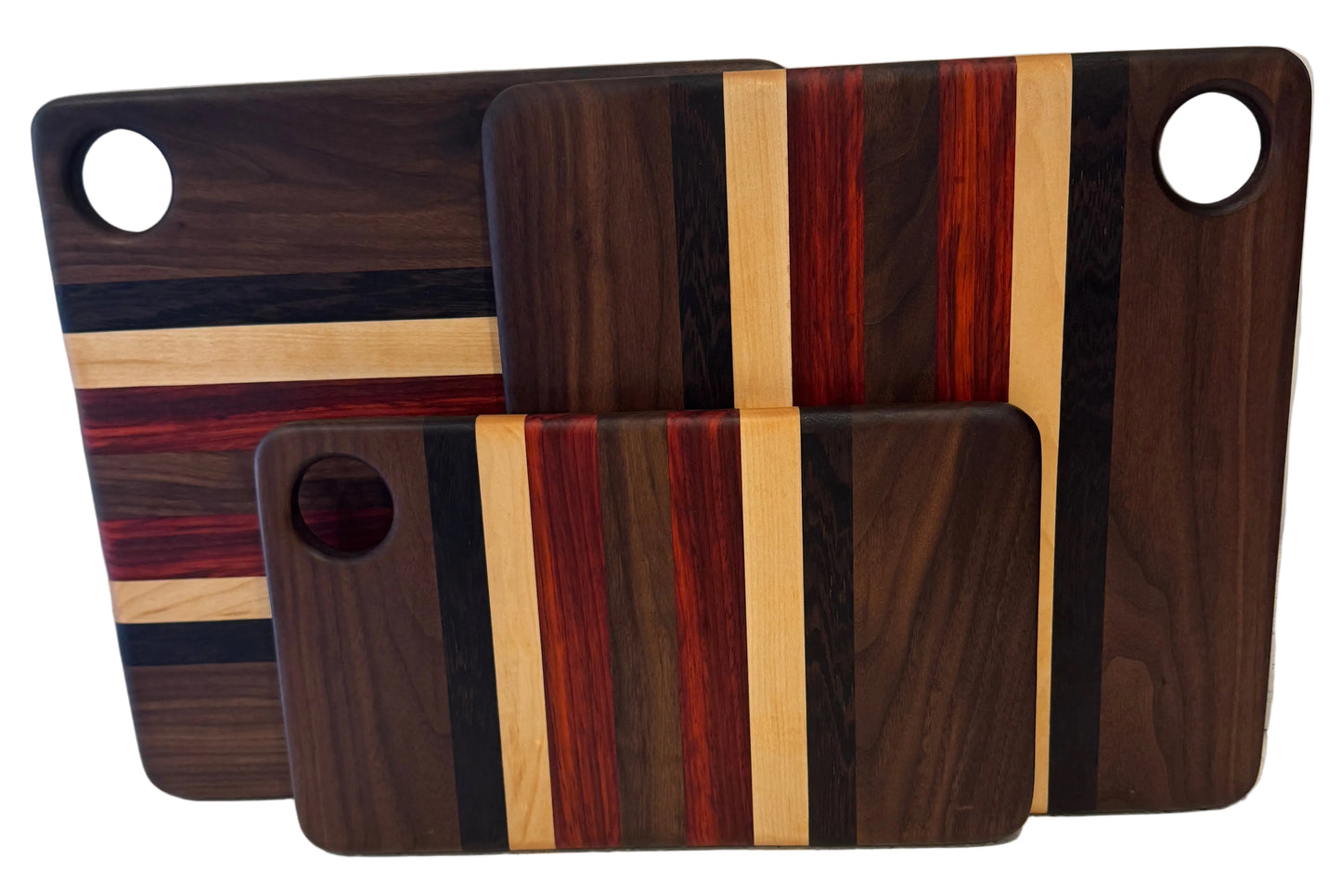 Handcrafted Wooden Cutting Board – Walnut, Wenge, Maple & Padauk
