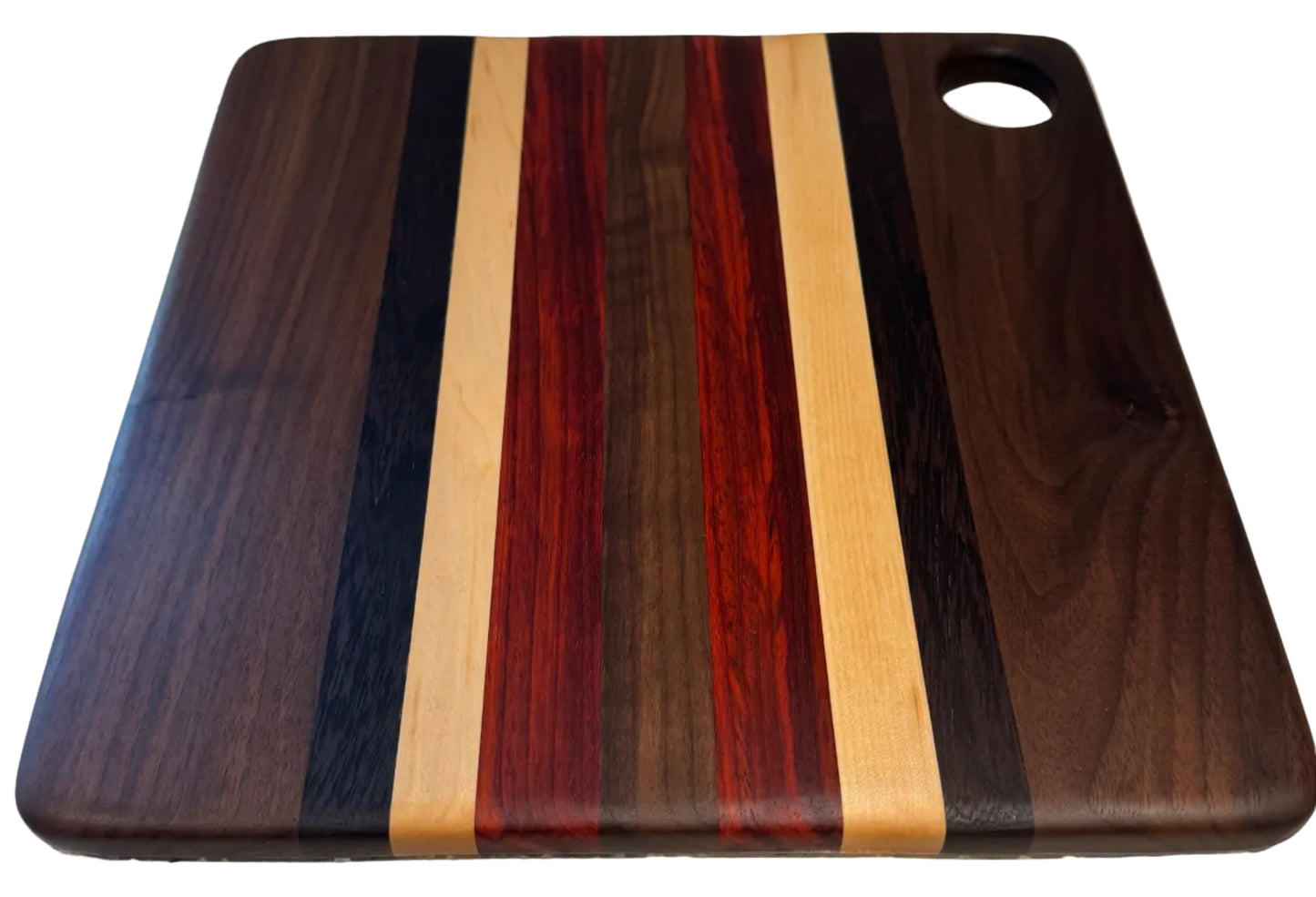 Handcrafted Wooden Cutting Board – Walnut, Wenge, Maple & Padauk