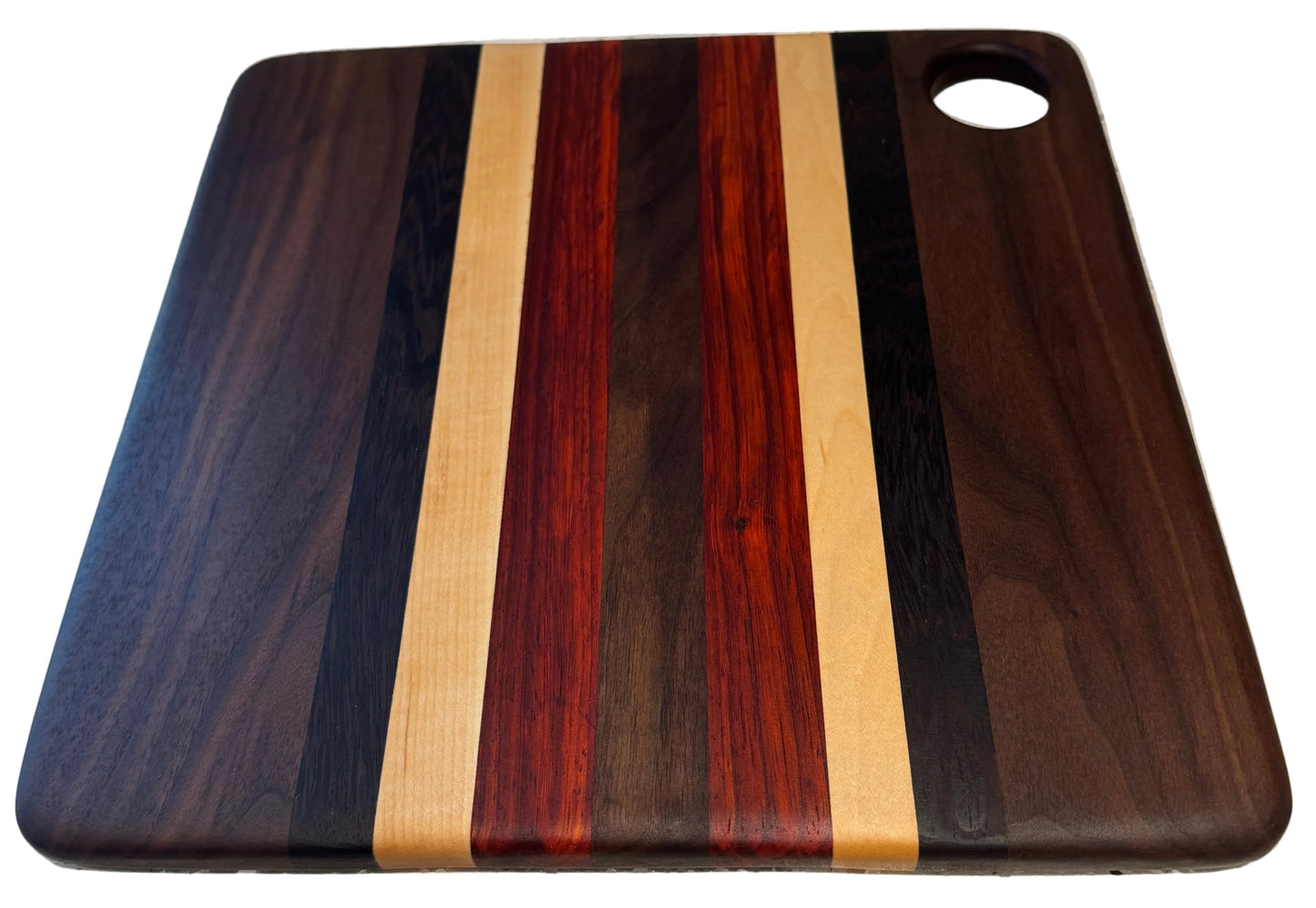 Handcrafted Wooden Cutting Board – Walnut, Wenge, Maple & Padauk