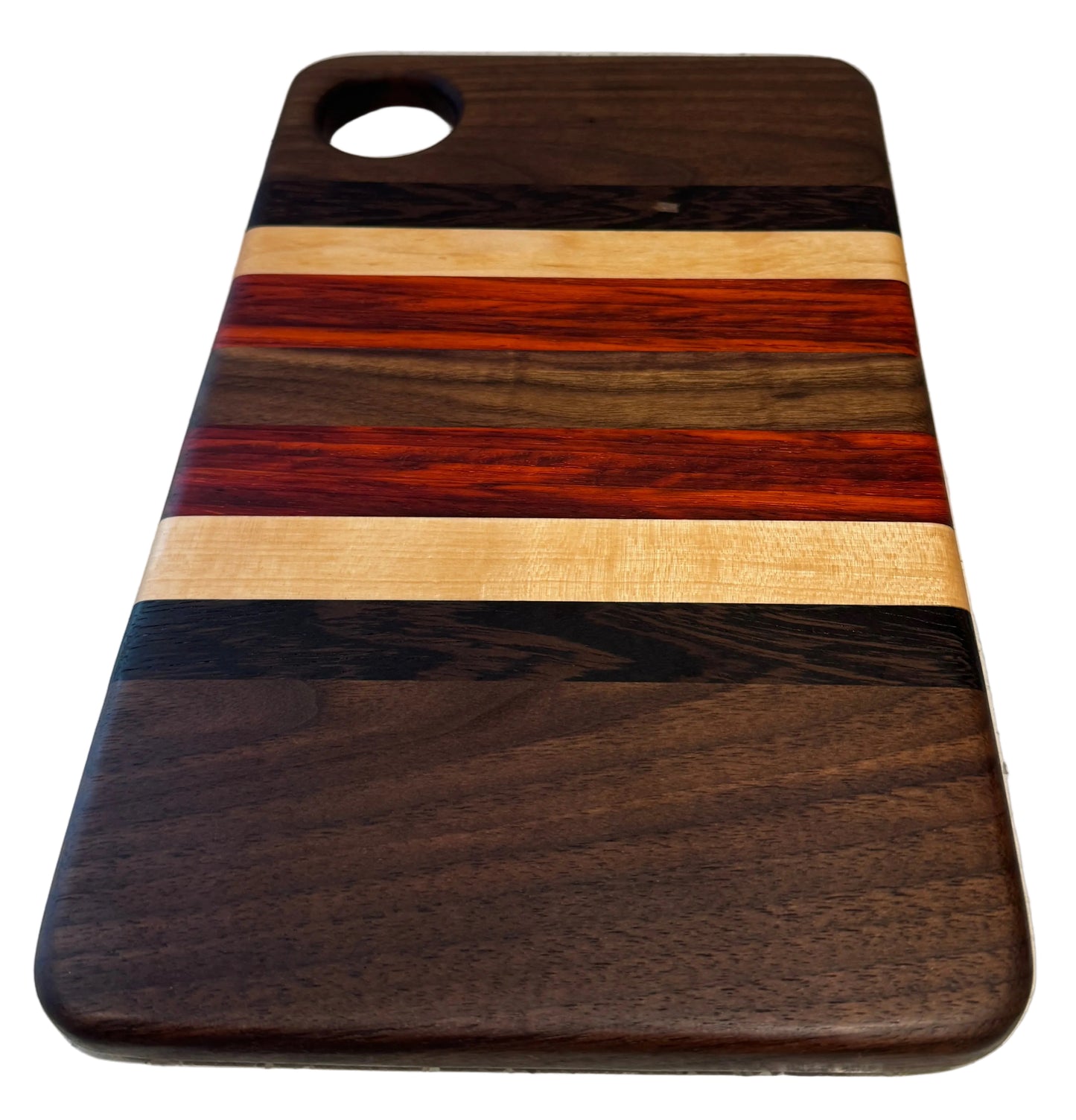 Handcrafted Wooden Cutting Board – Walnut, Wenge, Maple & Padauk