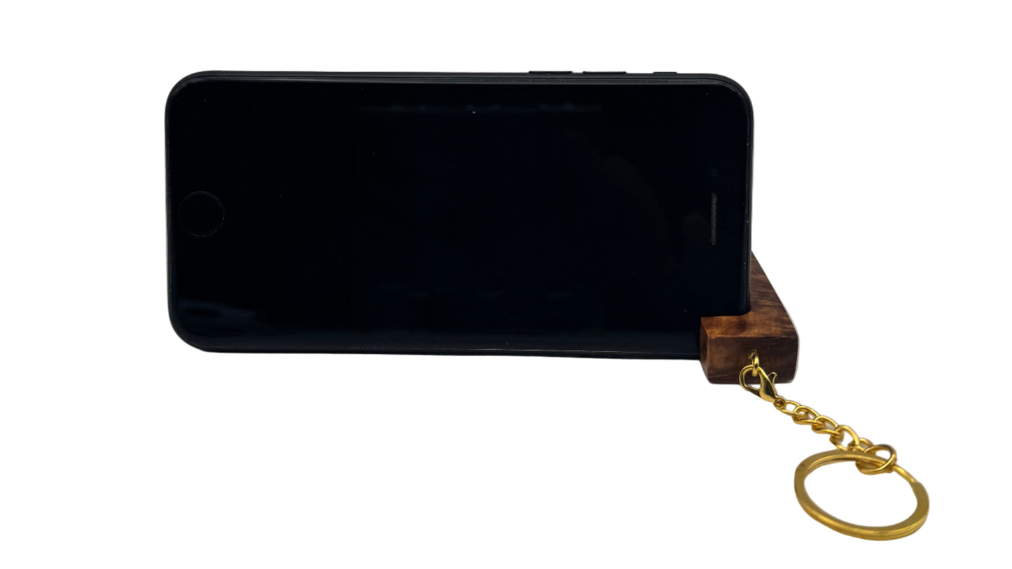 Keyring Phone Holder - Thuya Burl