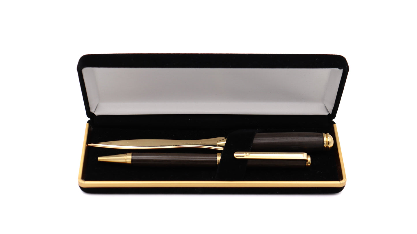 Lance Pen & Letter Opener Set - Bog Oak
