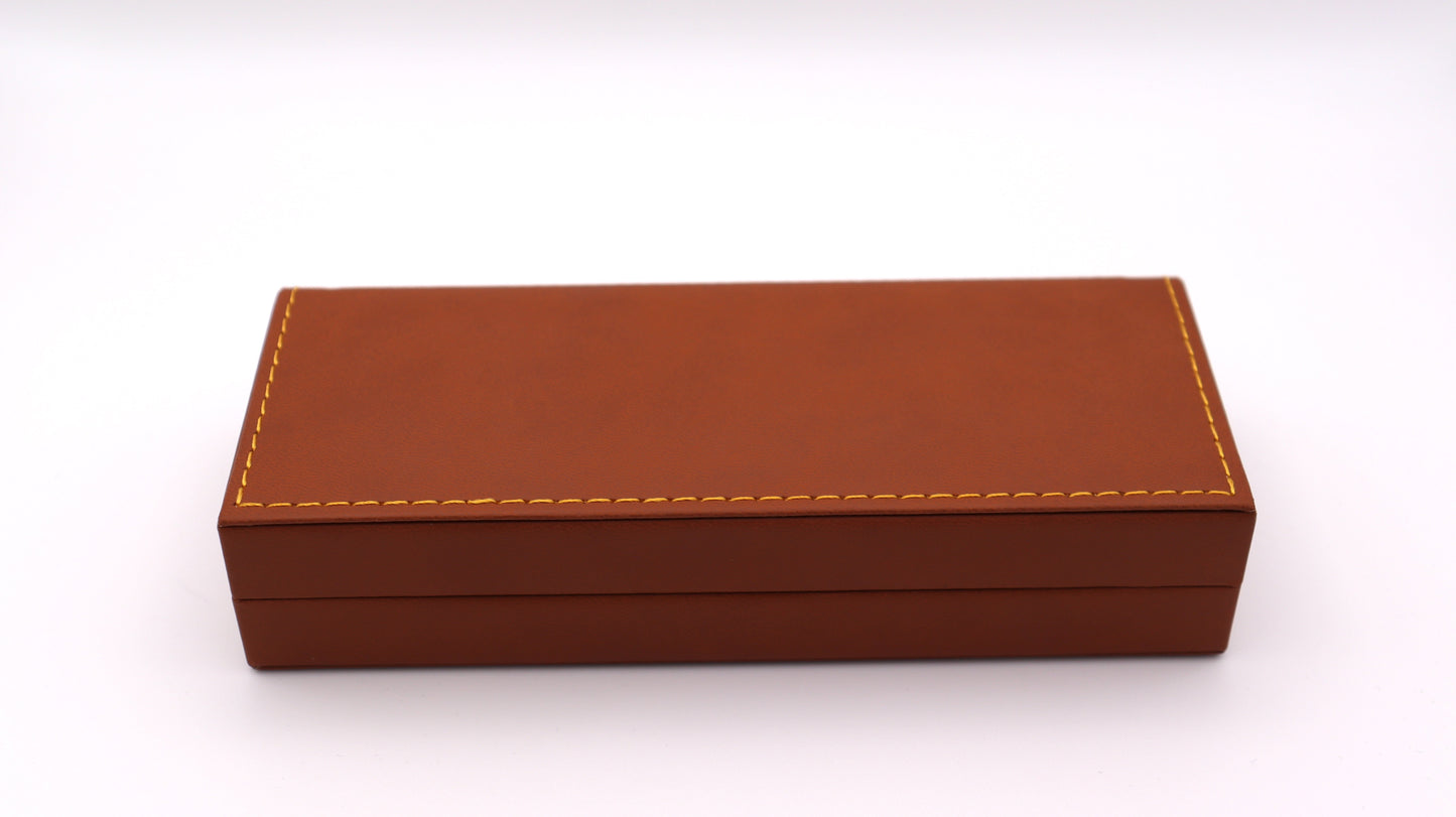 Leather Case for Single Large Pen of Double Small Pens in Tan
