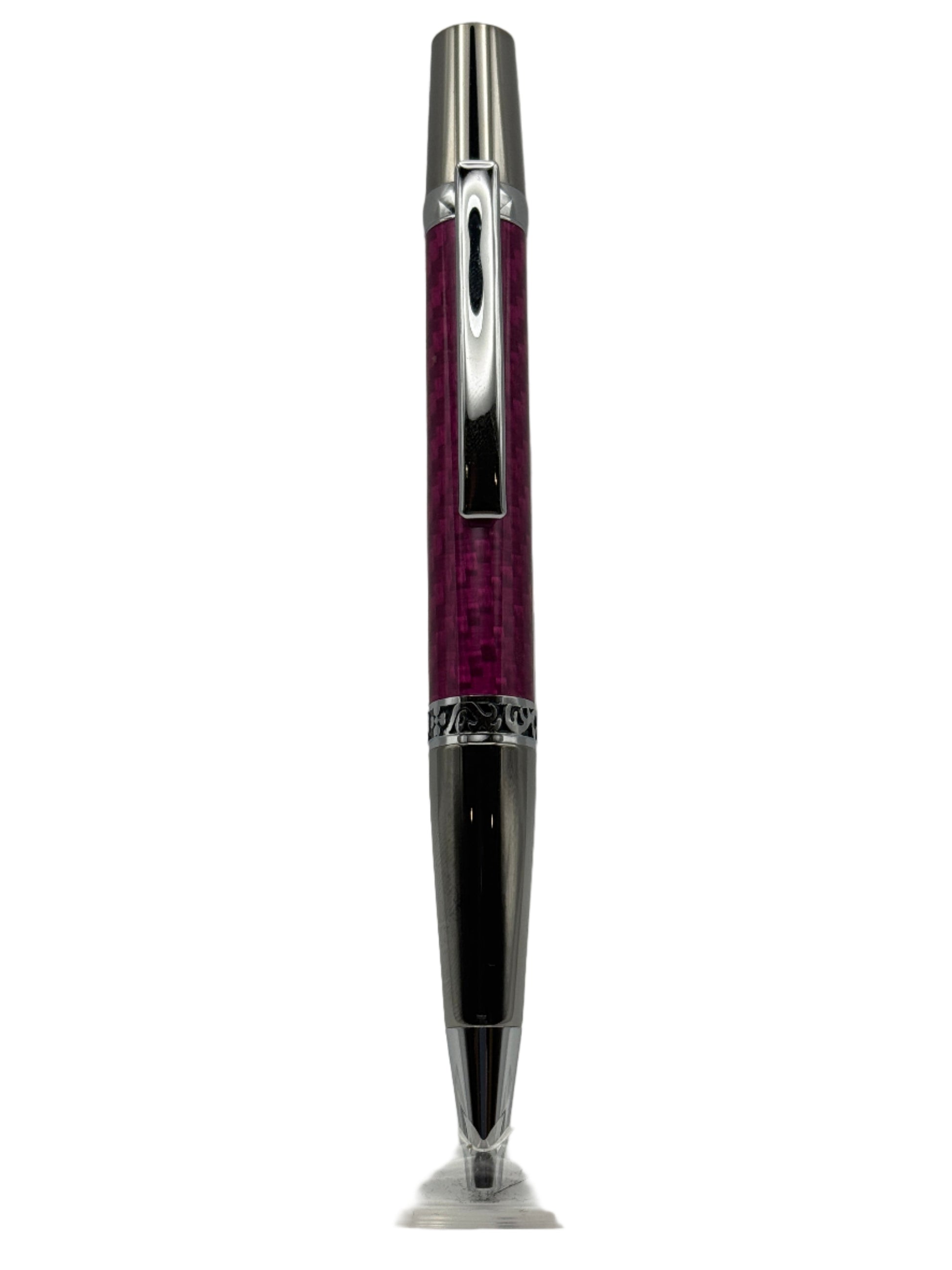 Majestic Ballpoint Pen - Red Carbon Fibre - Cambridge Crafter
