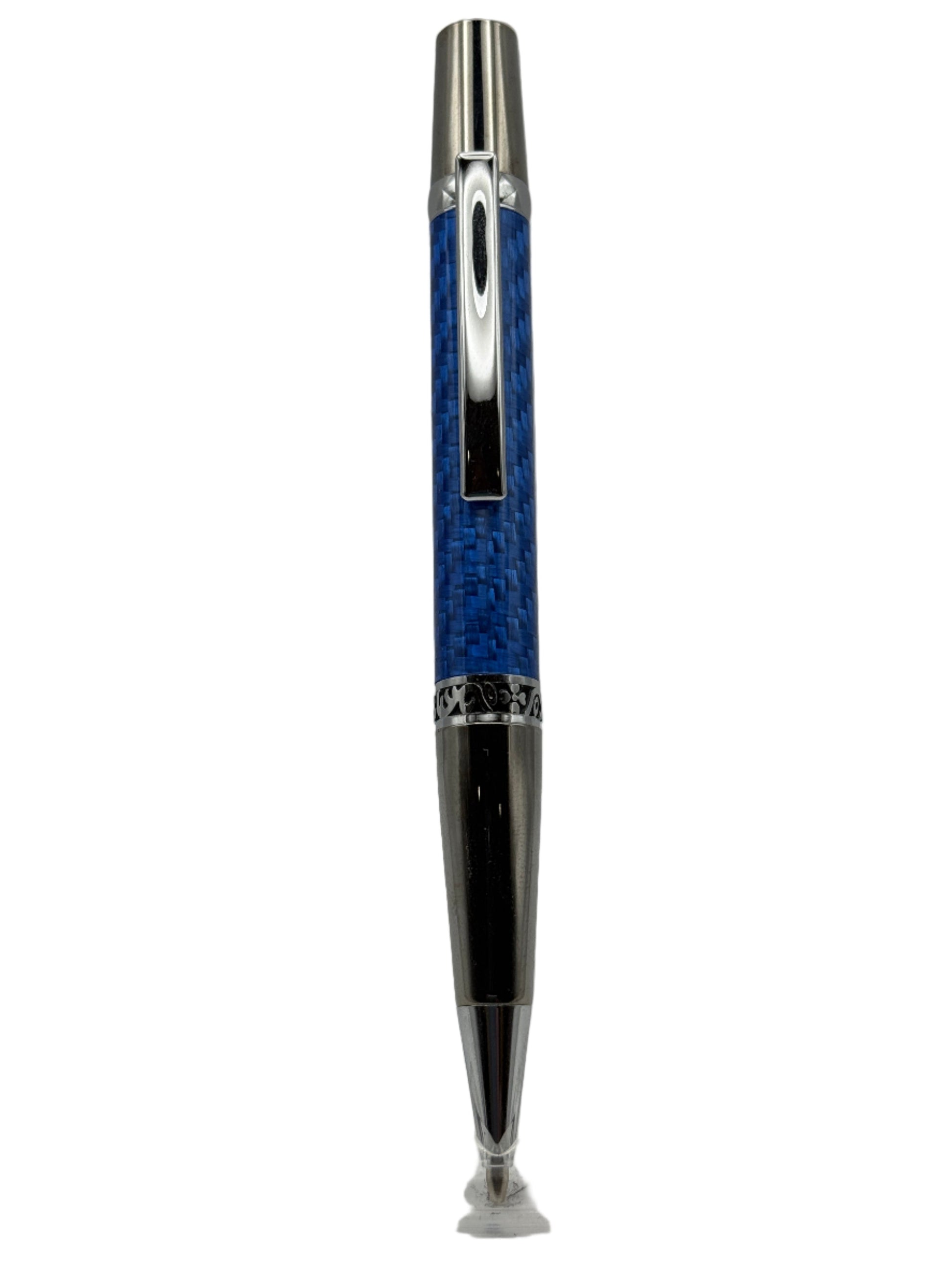 Majestic Pen & Pencil Set - Blue Carbon Fibre