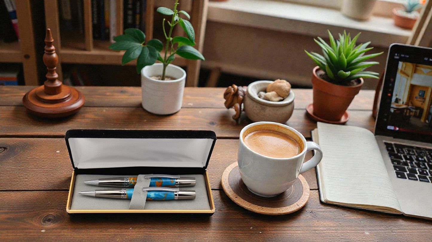 Pen & Pencil Set - Majestic - Barrier Reef Acrylic