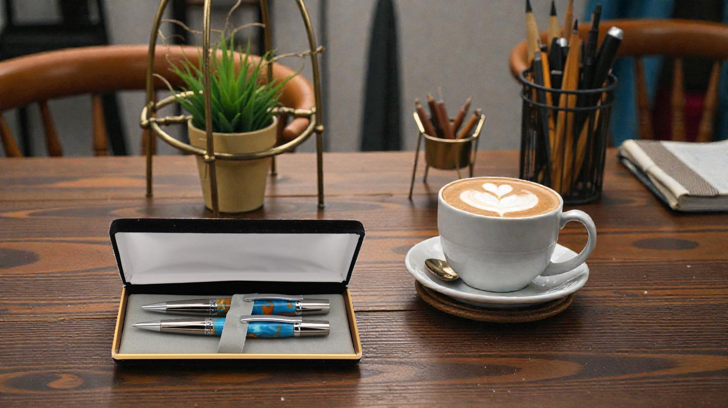 Pen & Pencil Set - Majestic - Barrier Reef Acrylic