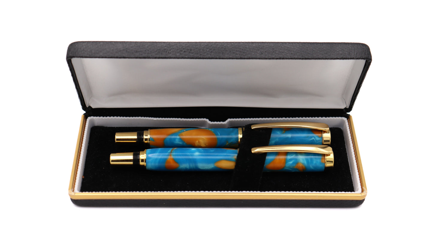 Majestic Pen & Pencil Set - Barrier Reef Acrylic