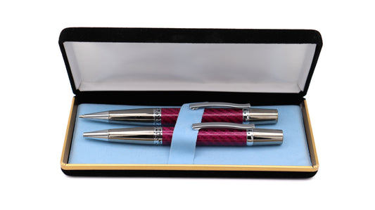 Majestic Pen & Pencil Set - Majestic - Red Carbon Fibre