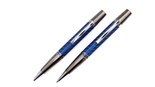 Majestic Pen & Pencil Set - Blue Carbon Fibre