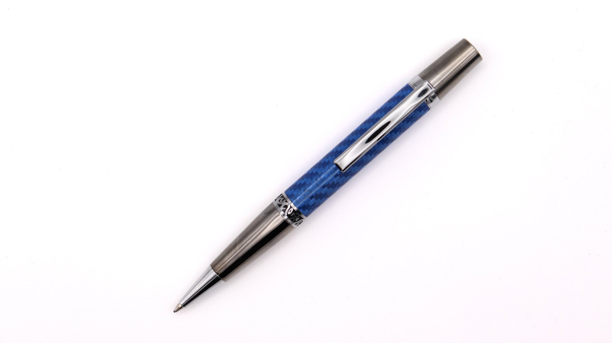 Majestic Pen & Pencil Set - Blue Carbon Fibre
