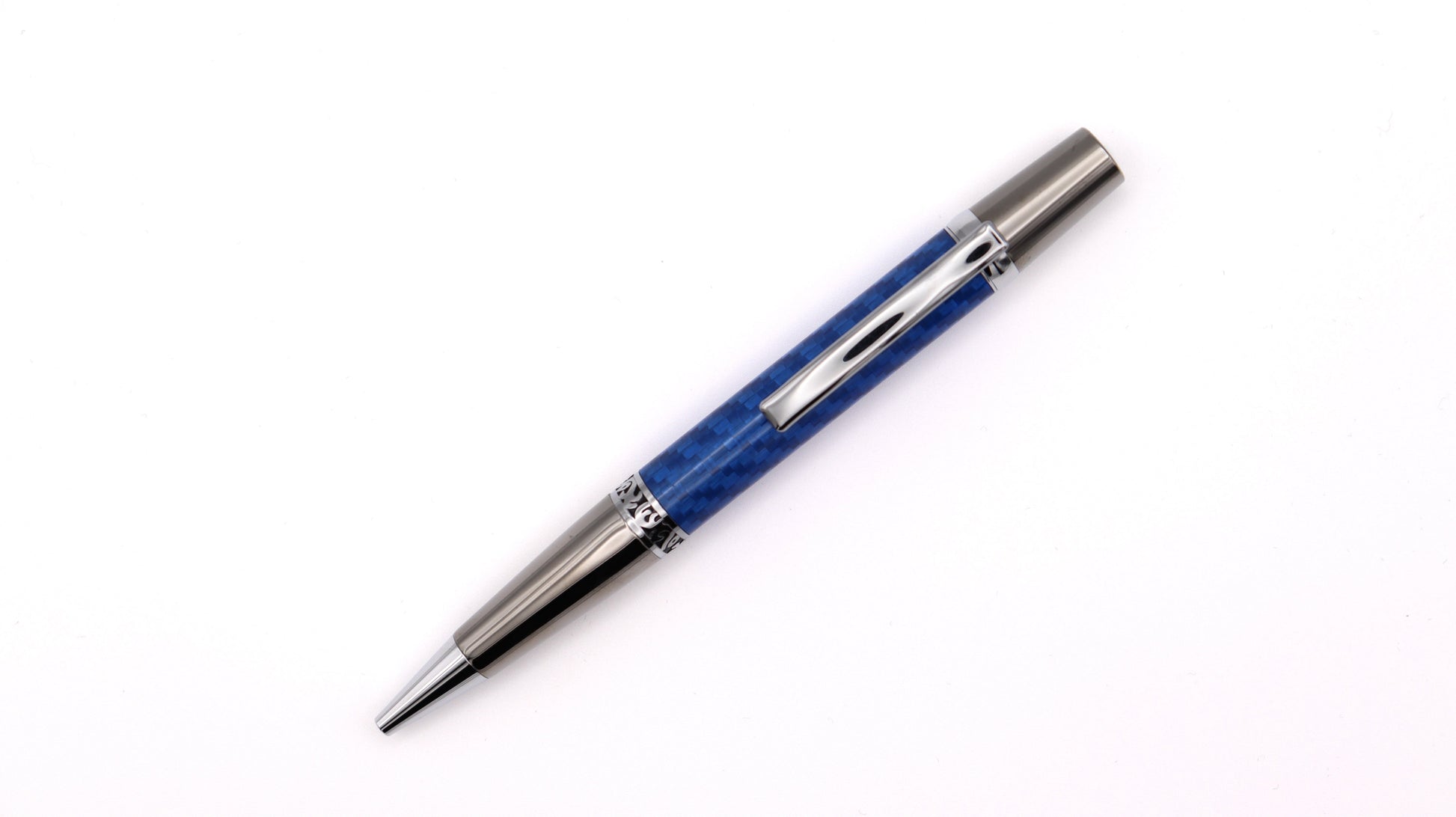 Majestic Pen & Pencil Set - Blue Carbon Fibre