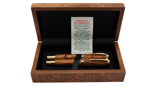 Patriarch Fountain Pen & Rollerball Set - Olivewood