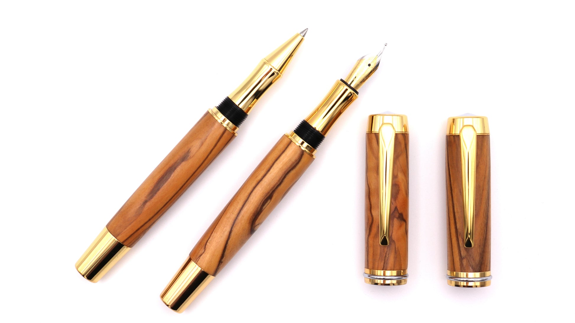 Patriarch Fountain Pen & Rollerball Set - Olivewood