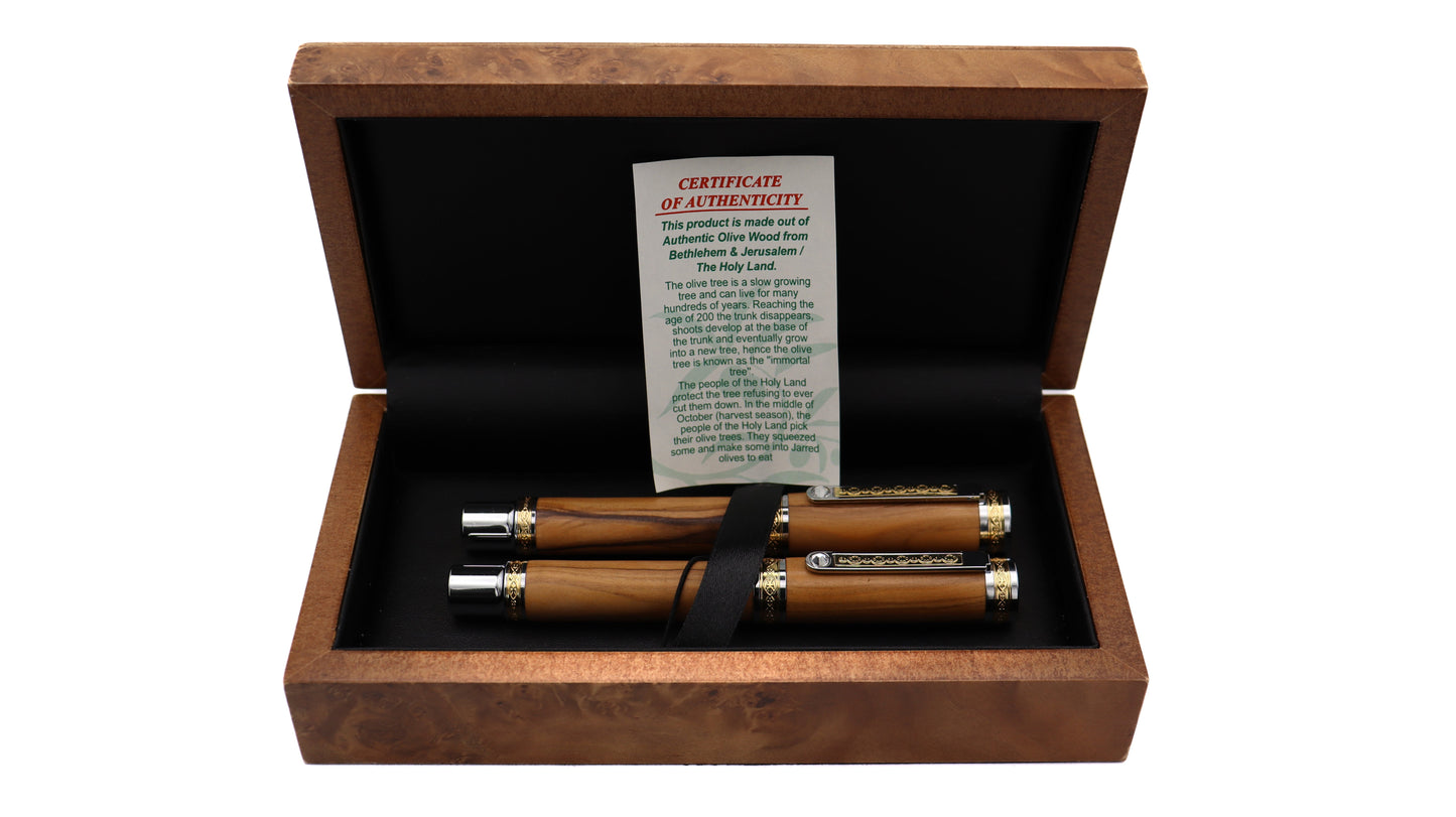 Regal Fountain Pen & Rollerball Set - Olivewood