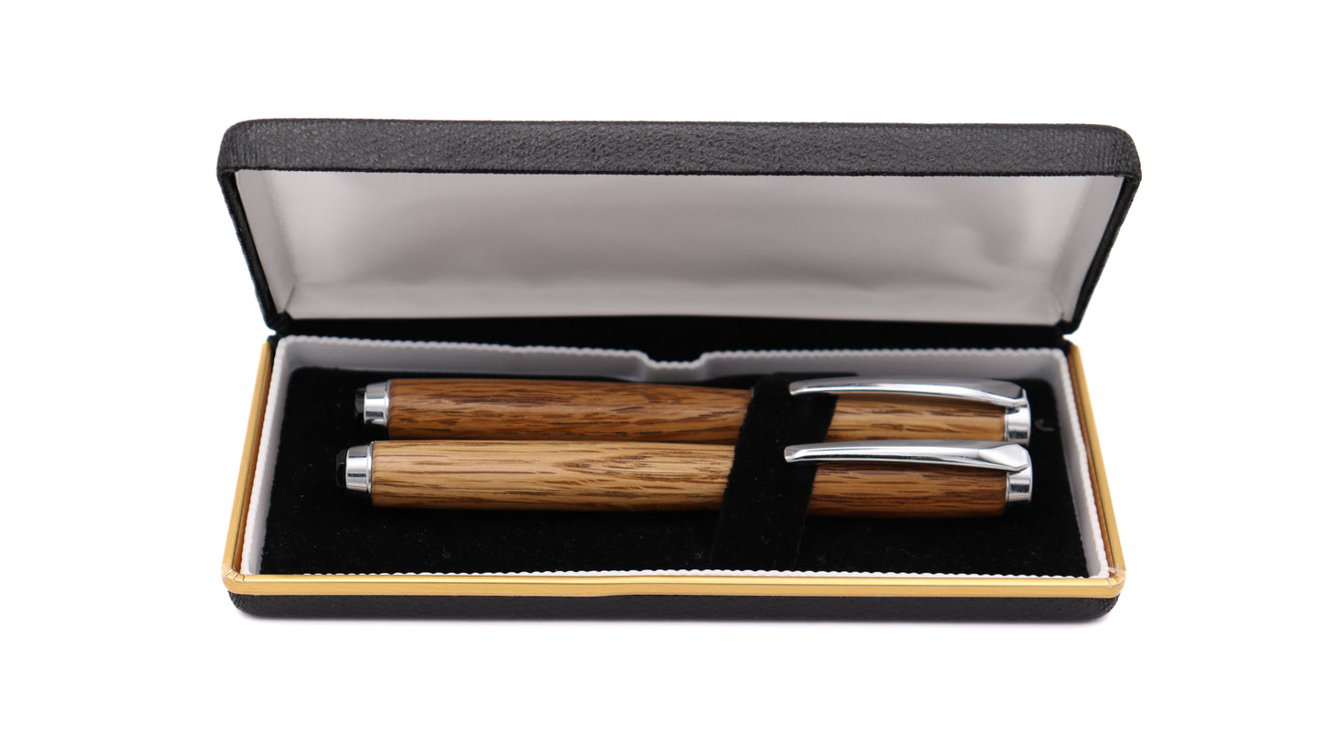 Stellar Fountain Pen & Rollerball Set - Jack Daniels Oak Barrel