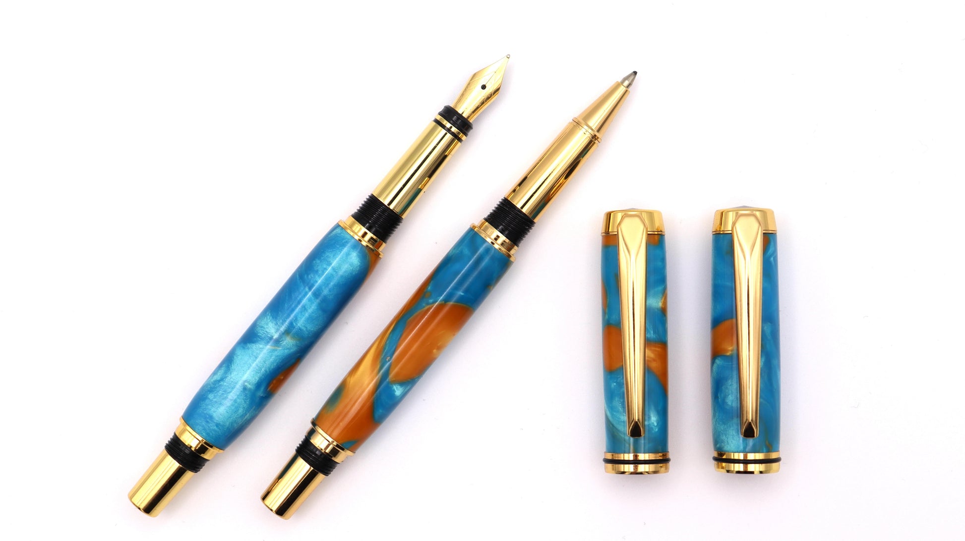 Viscount Fountain Pen & Rollerball Set - Barrier Reef Acrylic