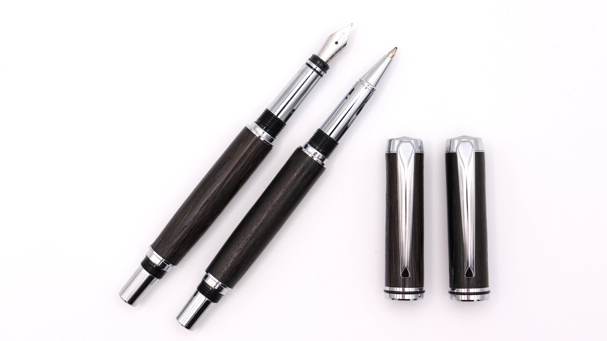 Viscount Fountain Pen & Rollerball Set - Bog Oak
