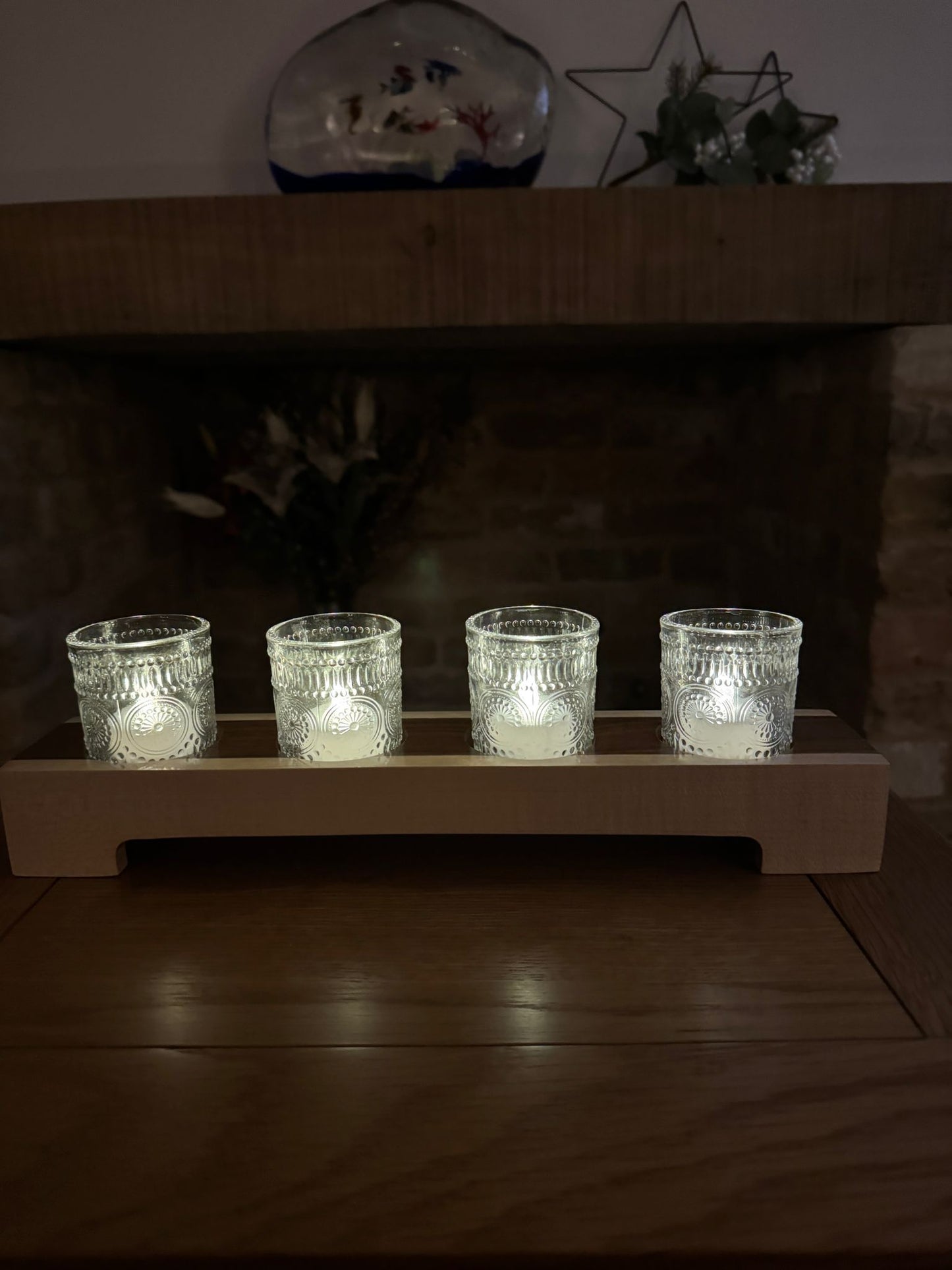 Candle Holder - 4 Glass Centrepiece