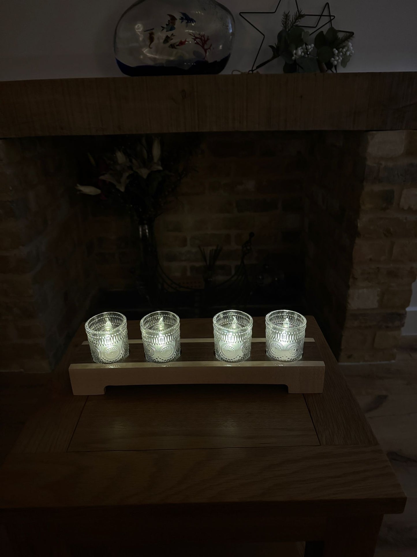 Candle Holder - 4 Glass Centrepiece