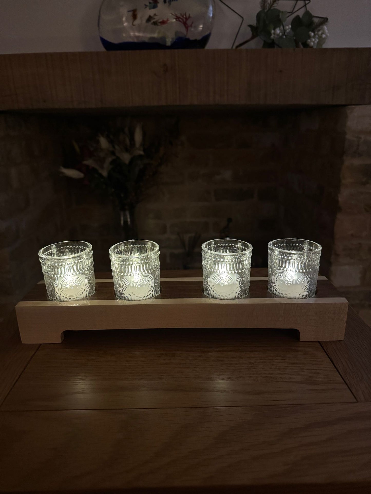 Candle Holder - 4 Glass Centrepiece