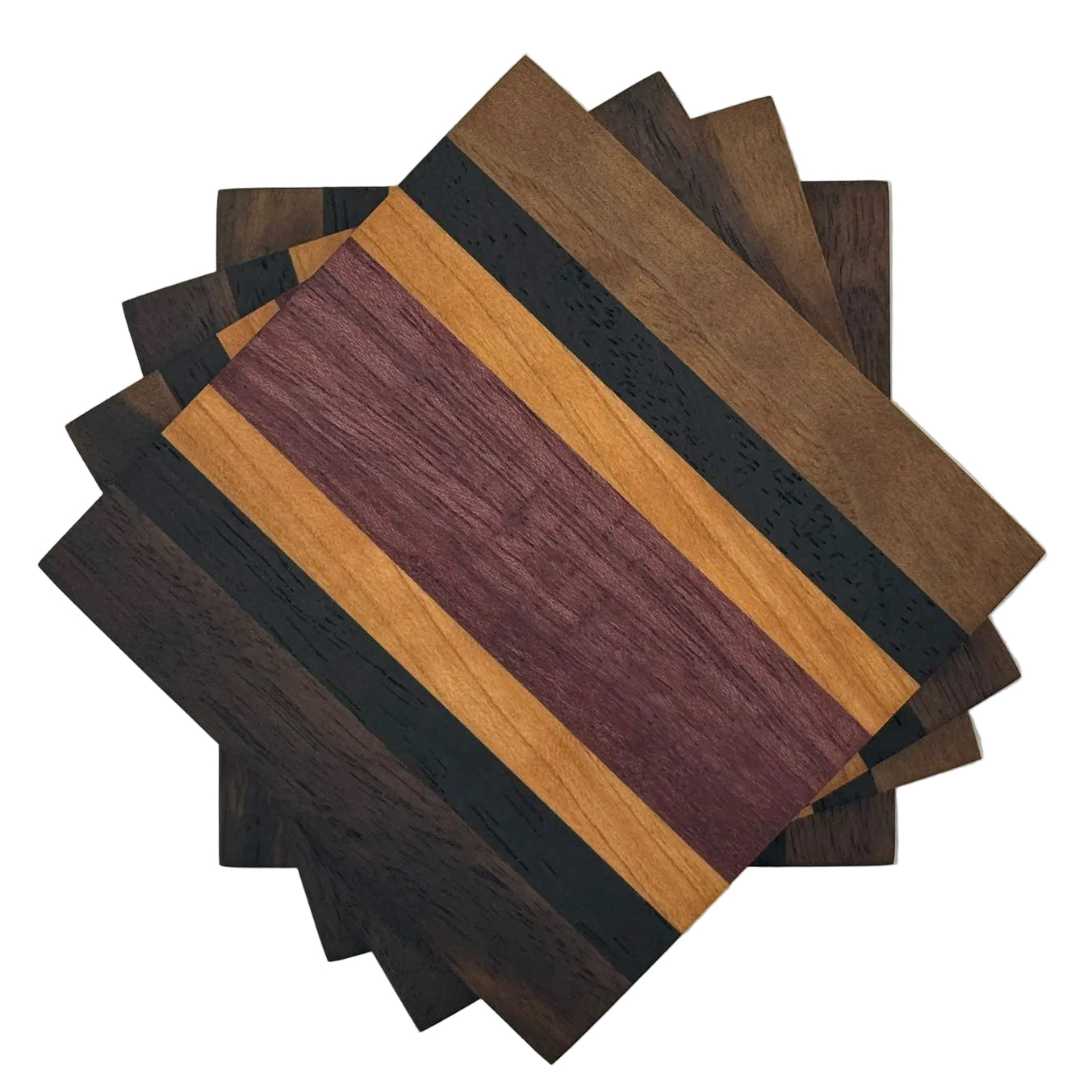 Coasters - Walnut, Wenge, Cherry & Purple Heart