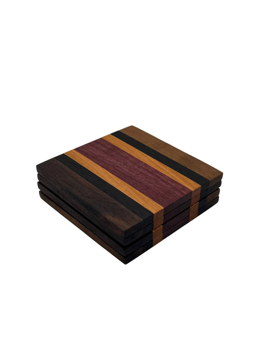Coasters - Walnut, Wenge, Cherry & Purple Heart